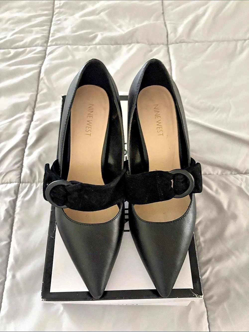 Nine West Black Pointed Toe Mary Jane Heels US 7 M
